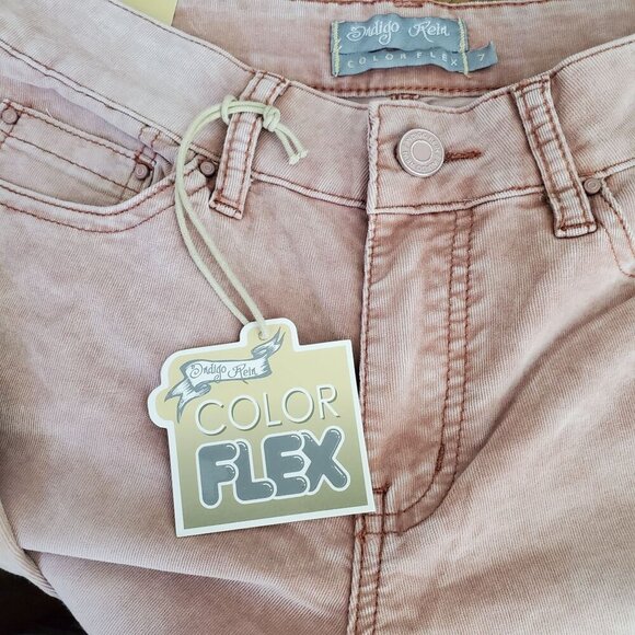 Indigo Rein Womens Color Flex Midrise Skinny Jeans Size 7 Pink Denim Blend - Picture 8 of 15